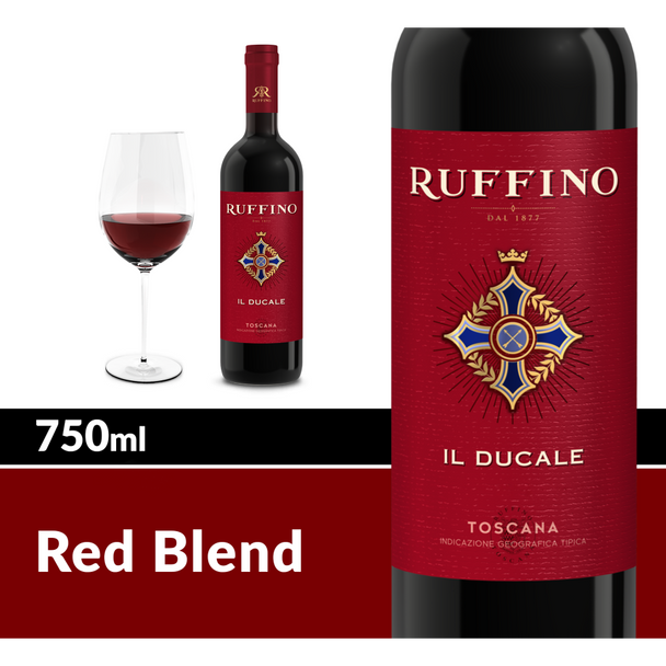 Ruffino Il Ducale Toscana IGT Rosso Red Wine - 750 mL - 750ML - Glass