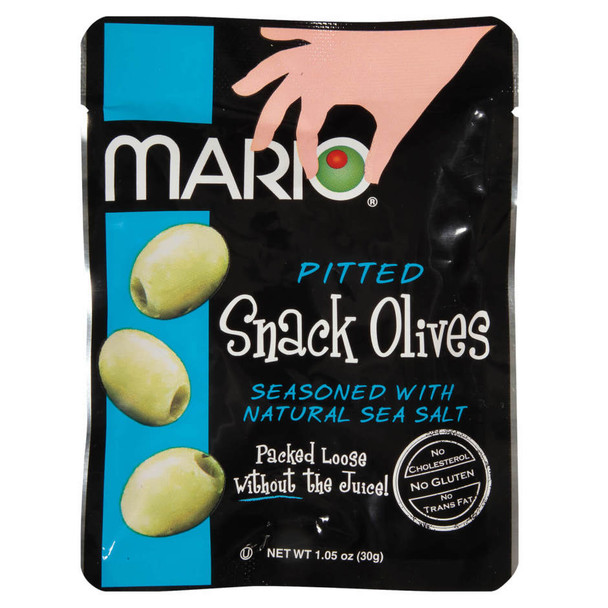 Mario Green Pitted Sea Salt Olives Snack Pack 1.06z - 1.06 Oz - 1.06Z