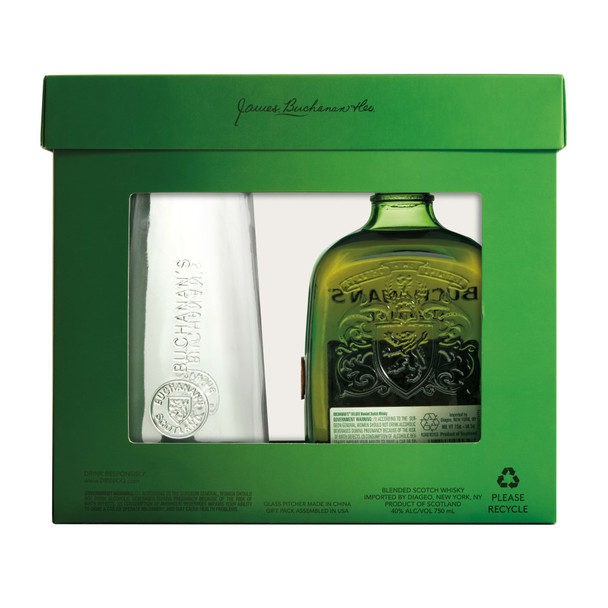 Buchanan's 12 Year Scotch with Glass Pitcher - 750 mL - Set - Glass