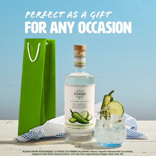 21SEEDS Cucumber Jalapeno Tequila - 750 mL - 750ML - Glass