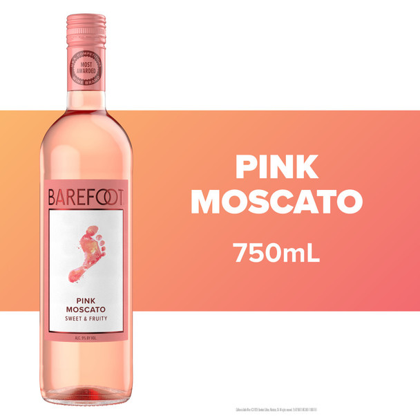 Barefoot Pink Moscato - 750 mL - 750ML - Glass