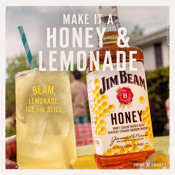 Jim Beam Honey Bourbon Whiskey - 1.75 L - 1.75L - Glass