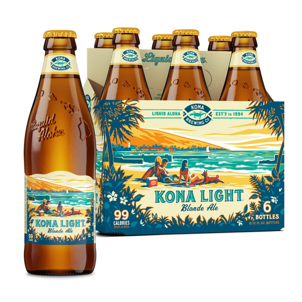 Kona Light Blonde Ale - 12 Oz - 6-PK - Glass