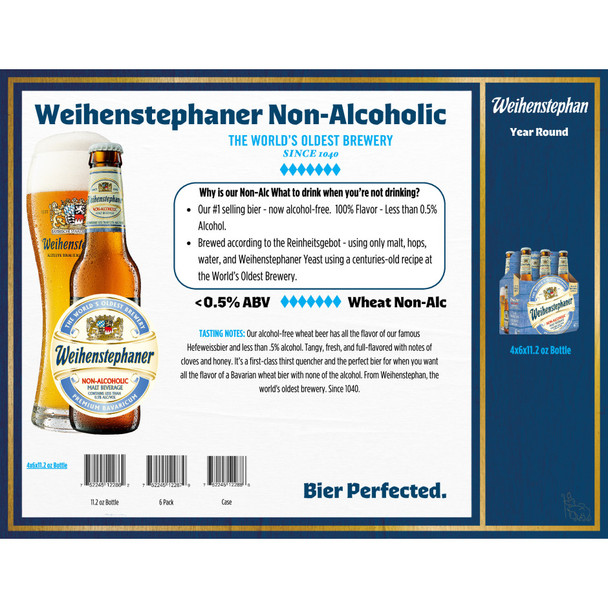 Weihenstephaner Non-Alcoholic Malt Beverage - 12 Oz - 6-PK - Glass