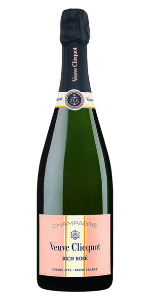 Veuve Clicquot Rich Rose Champagne - 750 mL - 750ML - Glass