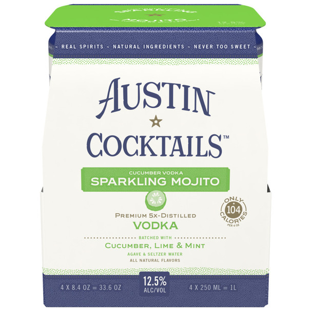 Austin Cocktails Cucumber Vodka Sparkling Mojito - 250 mL - 4-PK - Aluminum