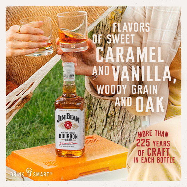 Jim Beam Kentucky Bourbon Whiskey - 750 mL - 750ML - Glass