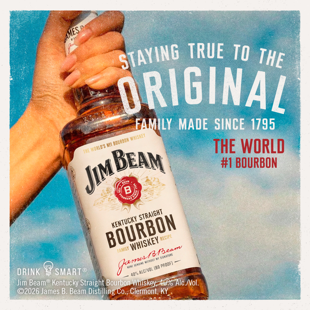 Jim Beam Kentucky Bourbon Whiskey - 750 mL - 750ML - Glass