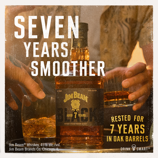Jim Beam Black 7 Year Straight Bourbon Whiskey - 750 mL - 750ML - Glass
