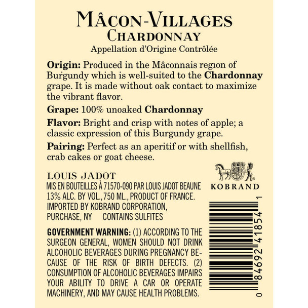 Jadot Macon Villages - 750 mL - 750ML - Glass
