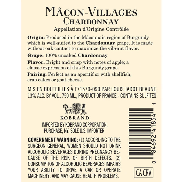 Jadot Macon Villages - 750 mL - 750ML - Glass