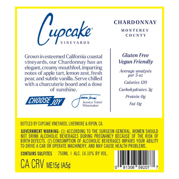Cupcake Chardonnay - 750 mL - 750ML - Glass