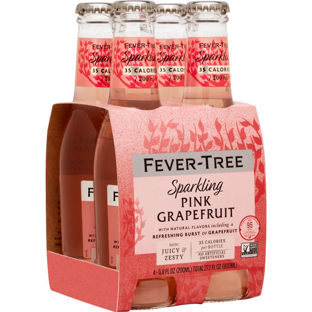 Fever Tree Sparkling Pink Grapefruit - 6.8 Oz - 4-PK - Glass