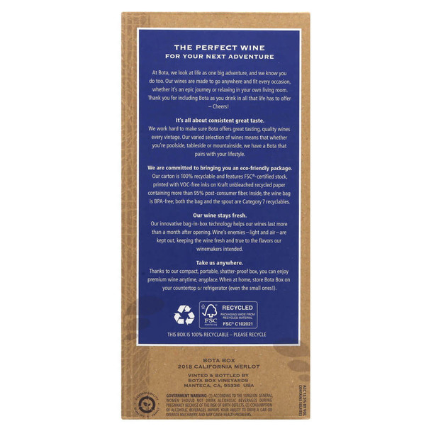 Bota Box Merlot - 3.0 L - 3.0L - Cardboard