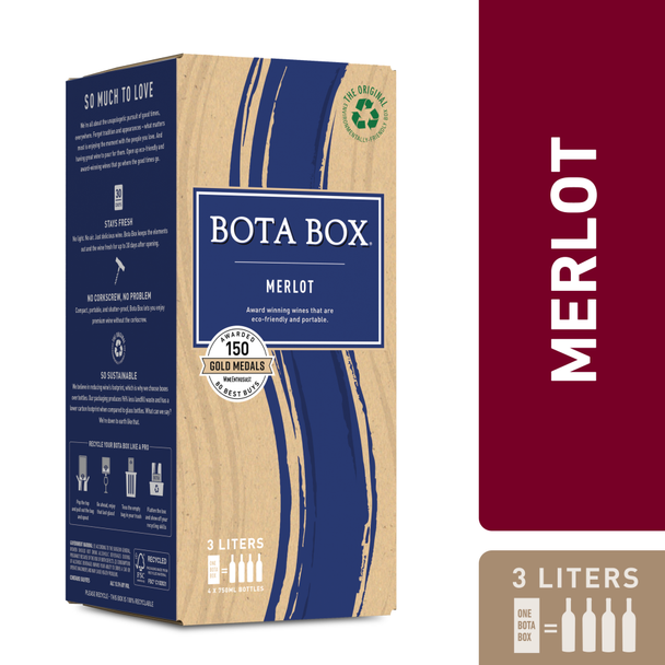 Bota Box Merlot - 3.0 L - 3.0L - Cardboard