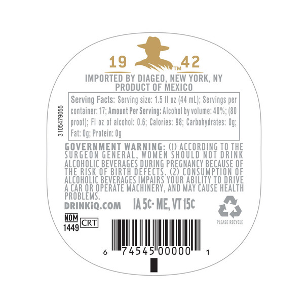 Don Julio Blanco Tequila - 750 mL - 750ML - Glass
