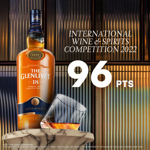 The Glenlivet 18 Year Old Single Malt Scotch Whisky - 750 mL - 750ML - Glass
