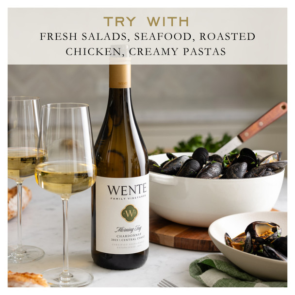 Wente Vineyards Morning Fog Chardonnay - 750 mL - 750ML - Glass