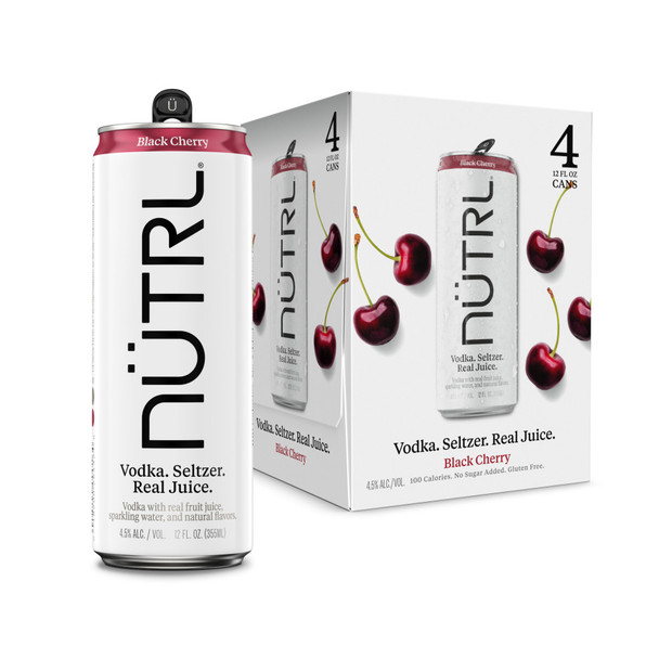 NUTRL Black Cherry Vodka Soda - 4-PK - Aluminum