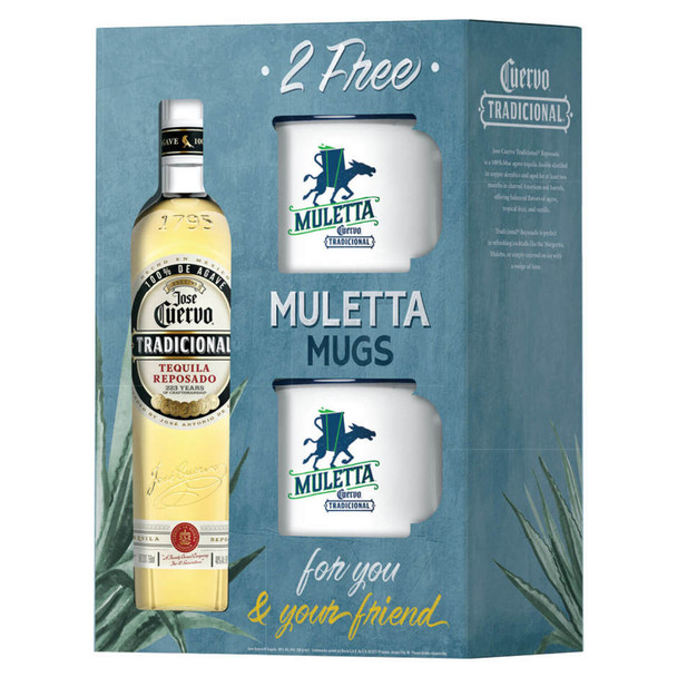 Jose Cuervo Tradicional Gold Tequila with Mug - 750 mL - Set - Glass