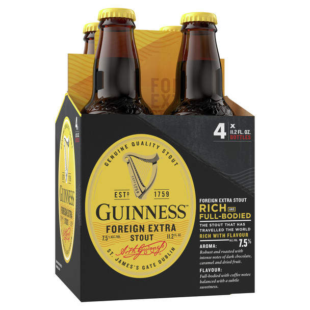 Guinness Foreign Extra Stout - 11.2 Oz - 4-PK - Glass