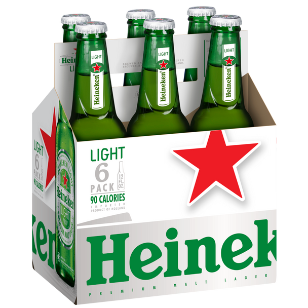 Heineken Light - 12 Oz - 6-PK - Glass