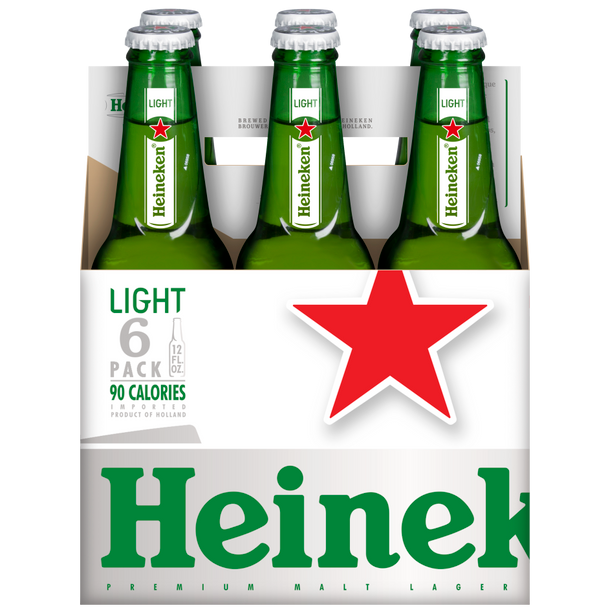 Heineken Light - 12 Oz - 6-PK - Glass
