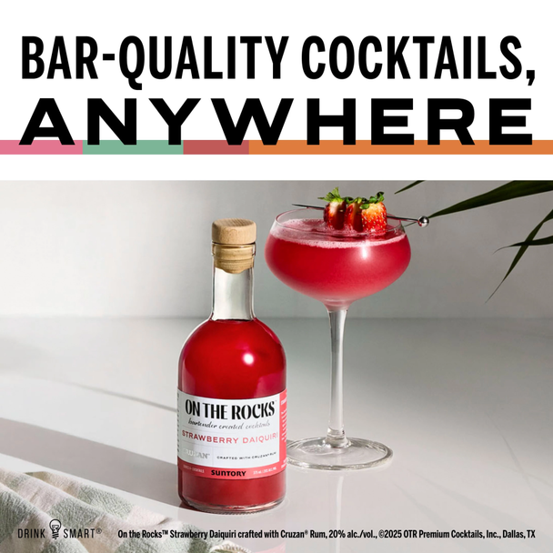 On The Rocks Cocktails The Strawberry Daiquiri - 375 mL - 375ML - Glass