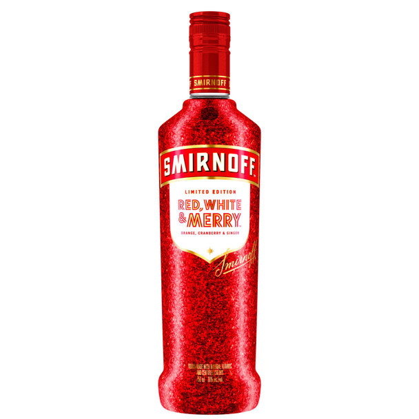 Smirnoff Red White & Merry Limited Edition Vodka - 750 mL - 750ML - Glass