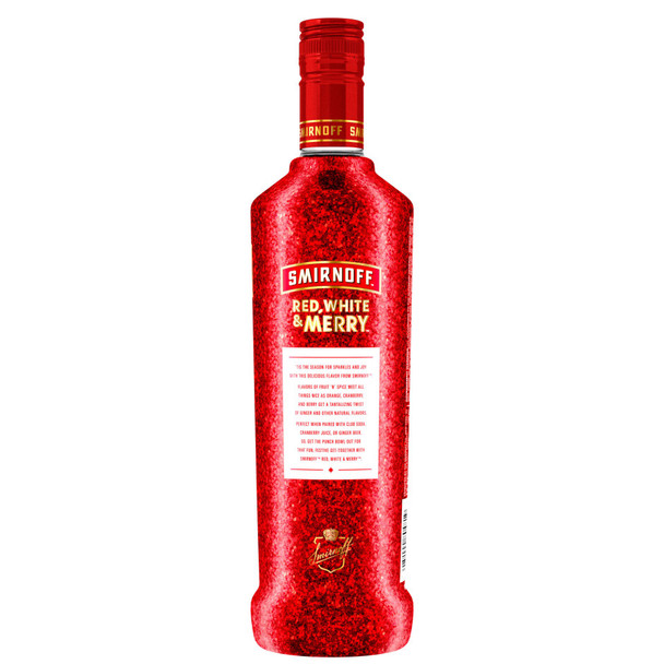 Smirnoff Red White & Merry Limited Edition Vodka - 750 mL - 750ML - Glass