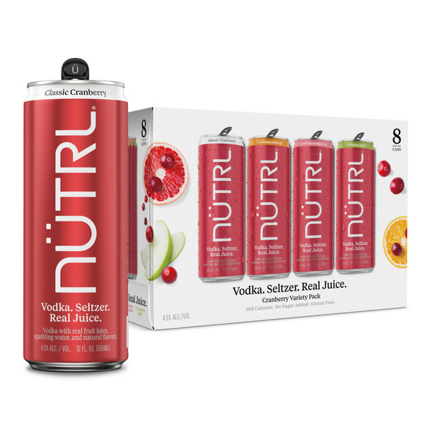 NUTRL Cranberry Variety Vodka Soda - 8-PK - Aluminum NUTRL Cranberry Variety Vodka Soda - 8-PK - Aluminum