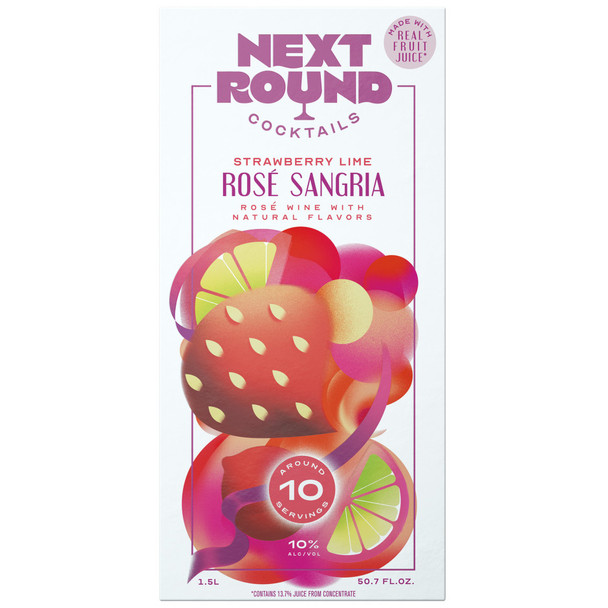 Next Round Cocktails Strawberry Lime Rose Sangria - 1.5 L - 1.5L - Plastic