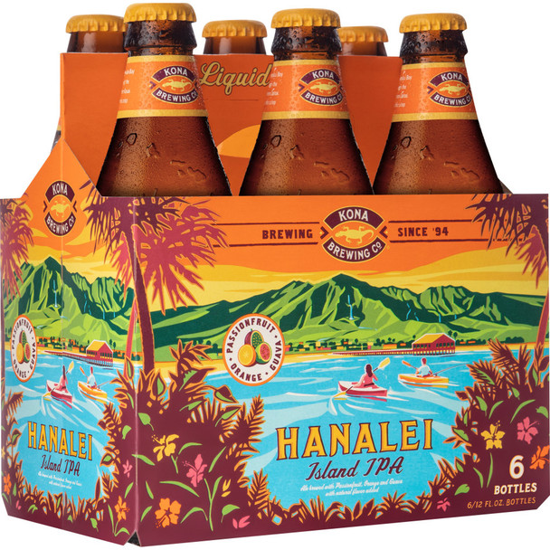 Kona Hanalei Island IPA - 12 Oz - 6-PK - Glass