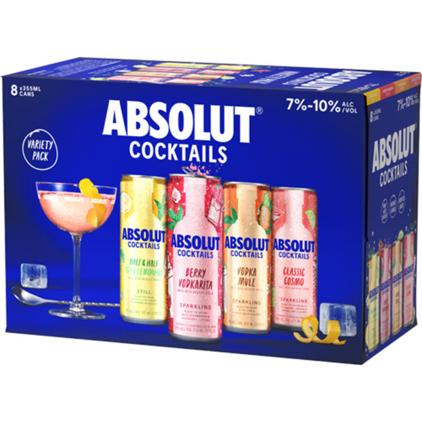 Absolut Ready to Drink Variety Pack - 355 mL - 8-PK - Aluminum