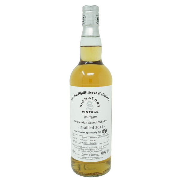 Signatory Whitlaw 2014 Unchillfiltered Single Malt Scotch Whisky - 700 mL - 700ML - Glass