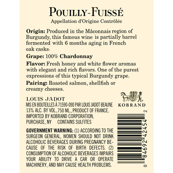Jadot Pouilly Fuisse - 750 mL - 750ML - Glass