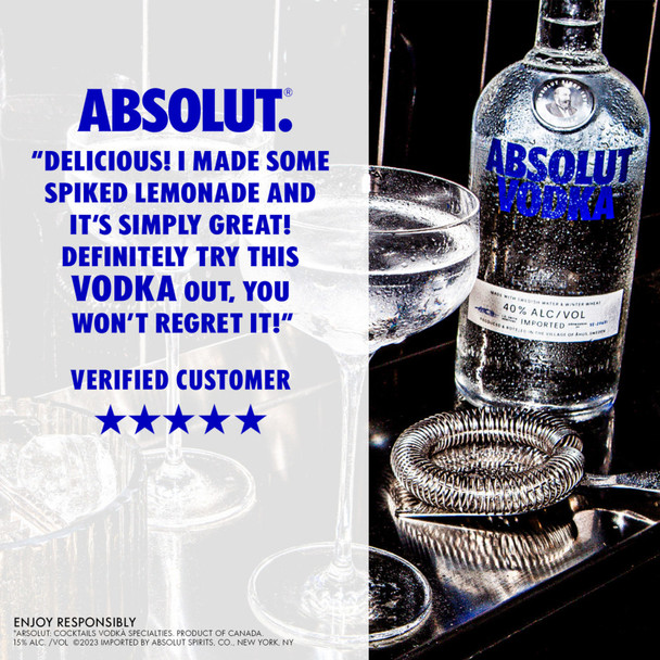 Absolut Original Vodka - 750 mL - 750ML - Glass