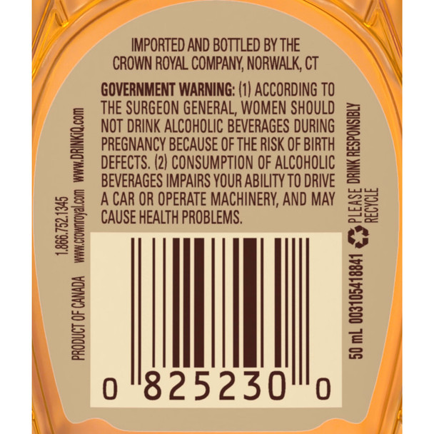 Crown Royal Vanilla Canadian Whisky - 50 mL - 50ML - Glass