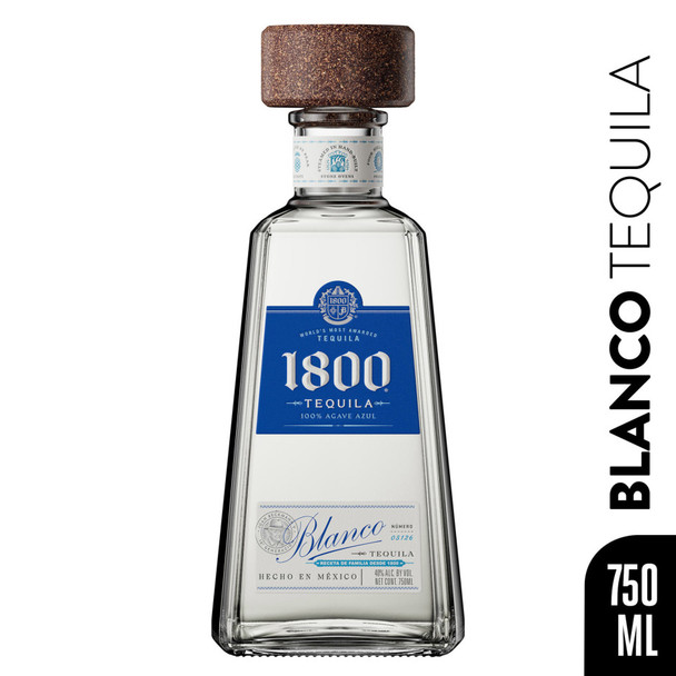 1800 Silver Tequila - 750 mL - 750ML - Glass