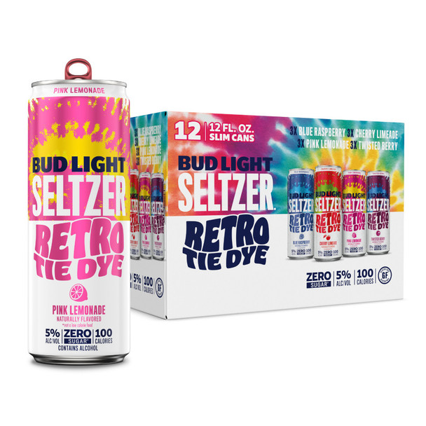 Bud Light Seltzer Retro Tiedye Variety Pack - 12-PK - Aluminum Bud Light Seltzer Retro Tiedye Variety Pack - 12-PK - Aluminum