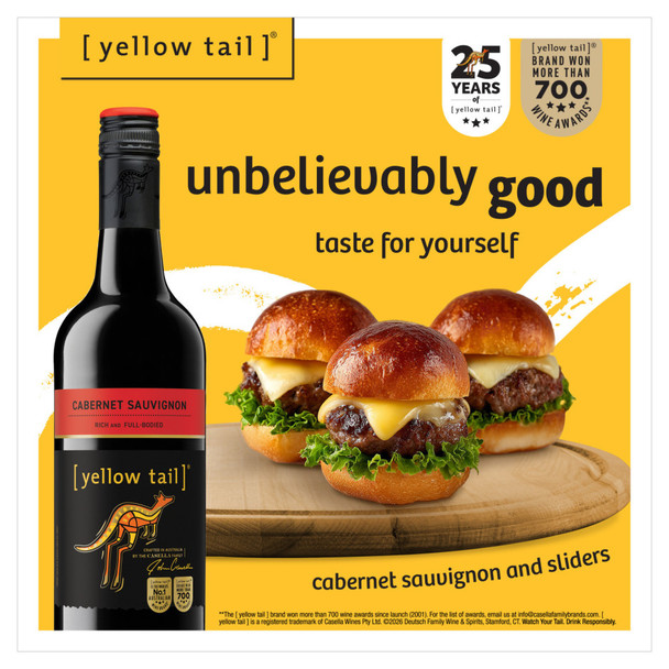 Yellow Tail Cabernet Sauvignon - 750 mL - 750ML - Glass