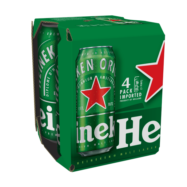 Heineken - 16 Oz - 4-PK - Aluminum