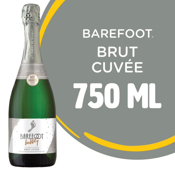 Barefoot Bubbly Brut Cuvee Sparkling - 750 mL - 750ML - Glass