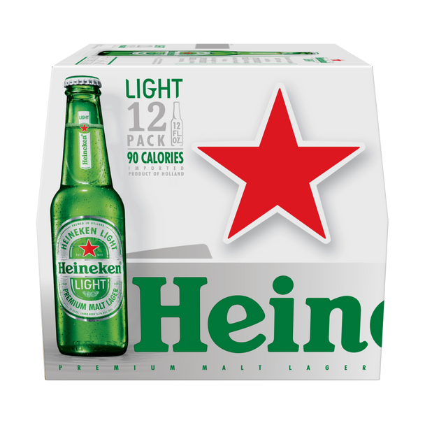 Heineken Light - 12 Oz - 12-PK - Glass