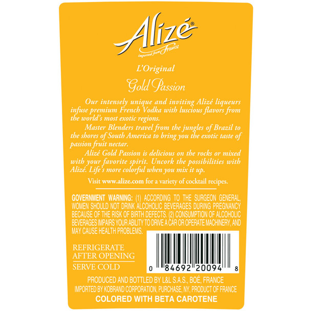 Alize Gold Passion - 750 mL - 750ML - Glass