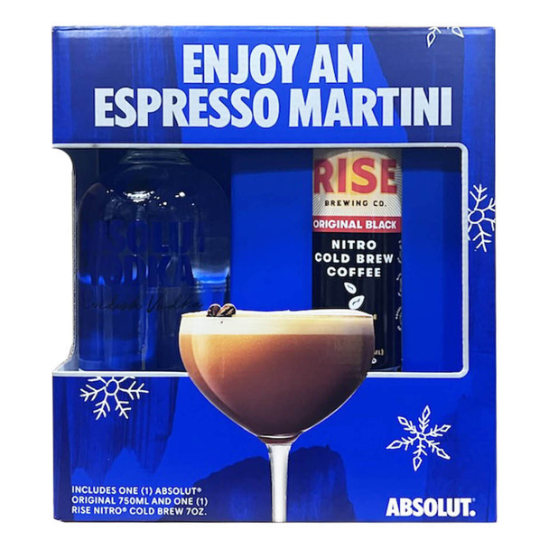 Absolut Vodka with One Cold Brew Coffee Can - 750 mL - Set - Glass