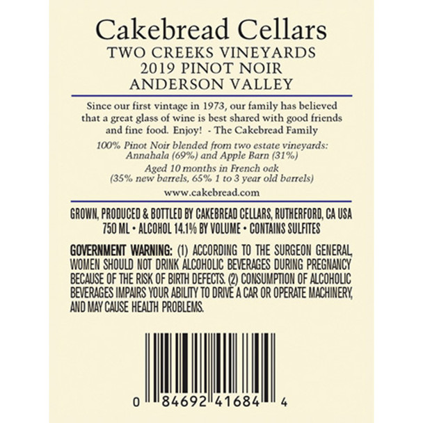 Cakebread Pinot Noir - 750 mL - 750ML - Glass