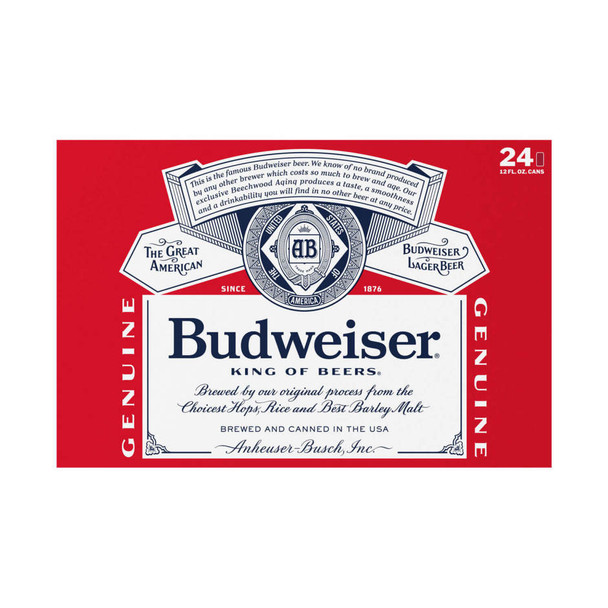 Budweiser - 12 Oz - 24-PK - Aluminum