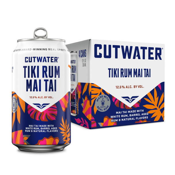 Cutwater Tiki Rum Mai Tai - 12 Oz - 4-PK - Aluminum