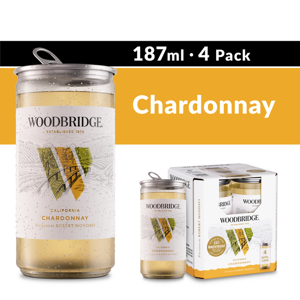 Woodbridge by Robert Mondavi Chardonnay - 187 mL - 4-PK - Aluminum